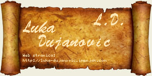 Luka Dujanović vizit kartica